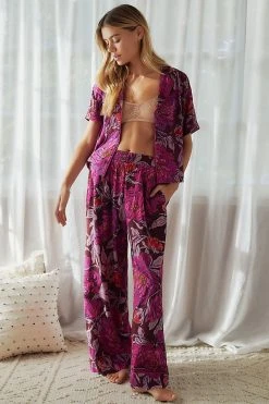 Best Sale ???? By Anthropologie Marigold Sleep Pants PURPLE MOTIF ????