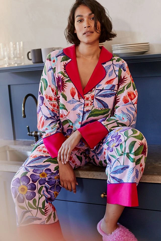 Deals ???? By Anthropologie Rosa De Weerd For Anthropologie Flannel Sleep Top PINK ???? - Image 6