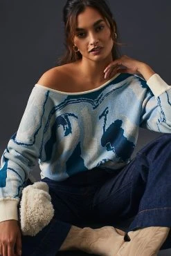 Cheapest ???? Daily Practice By Anthropologie Hazy Daze Sweater BLUE ????