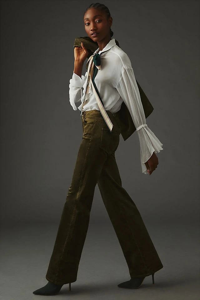 Wholesale ✔️ Paige Leenah Velvet Corduroy Trousers MOSS ✔️