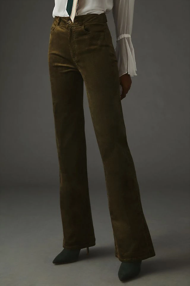 Wholesale ✔️ Paige Leenah Velvet Corduroy Trousers MOSS ✔️ - Image 2