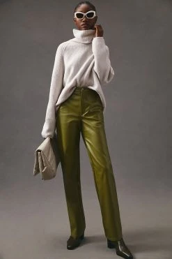 Brand new ???? En Saison Lana Faux Leather Pants OLIVE ????