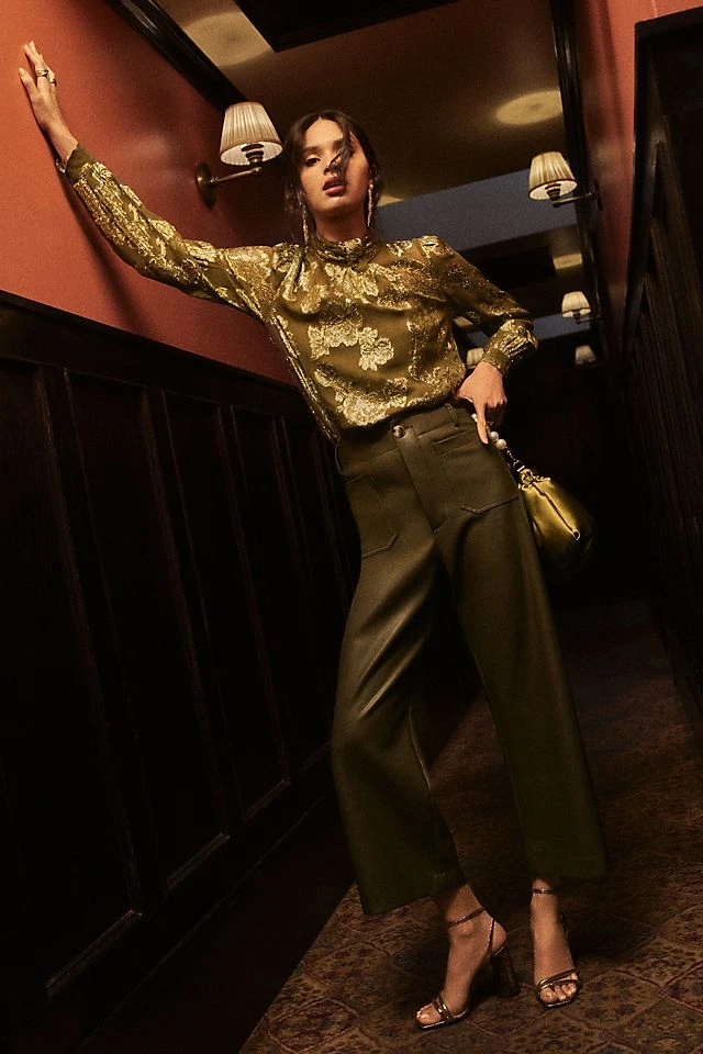 Cheapest ???? Maeve The Colette Faux Leather Pants MOSS β