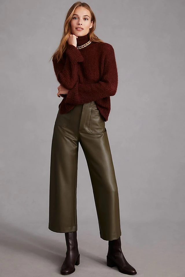 Cheapest ???? Maeve The Colette Faux Leather Pants MOSS β - Image 2