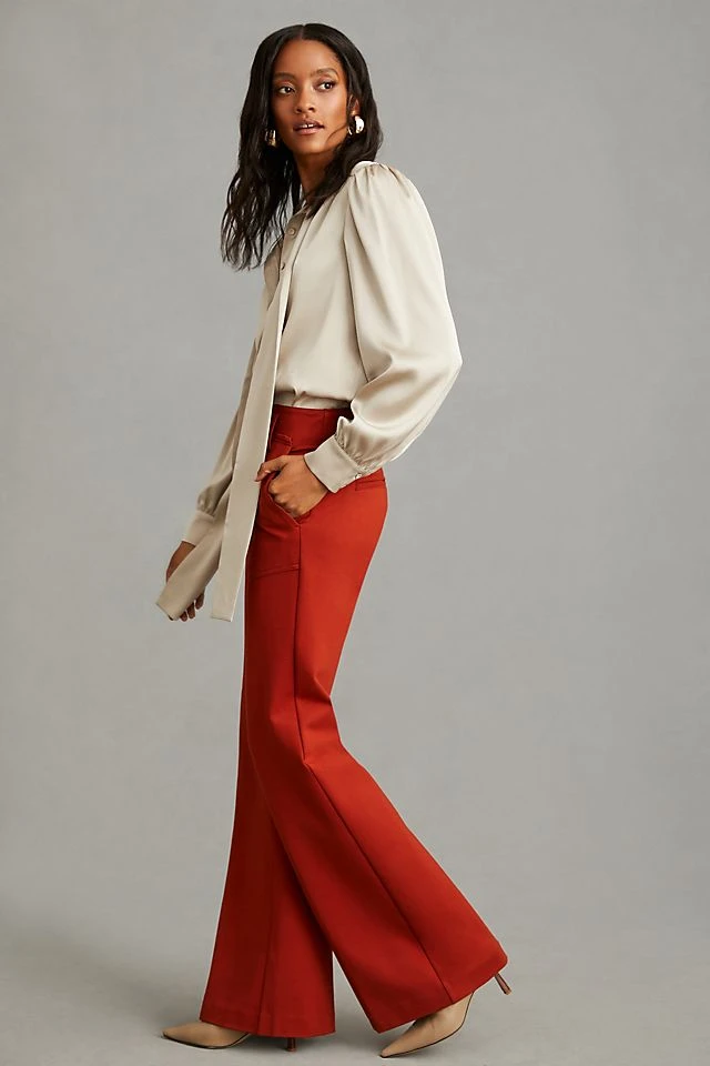 Top 10 ⭐ Maeve The Naomi Ponte Wide-Leg Flare Pants BLACK ???? - Image 3