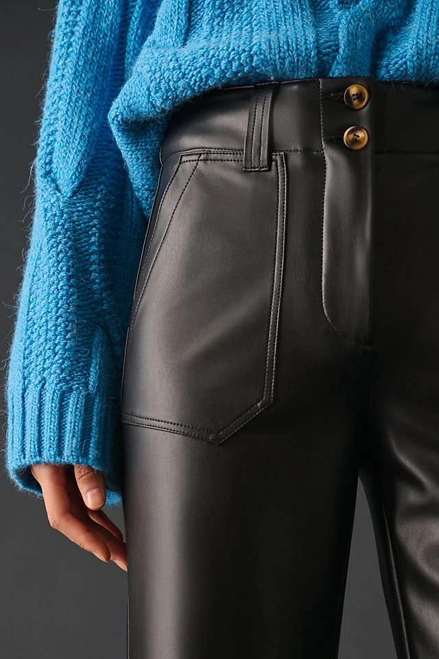 Promo ???? Maeve The Naomi Faux Leather Pants BLACK MOTIF ???? - Image 4