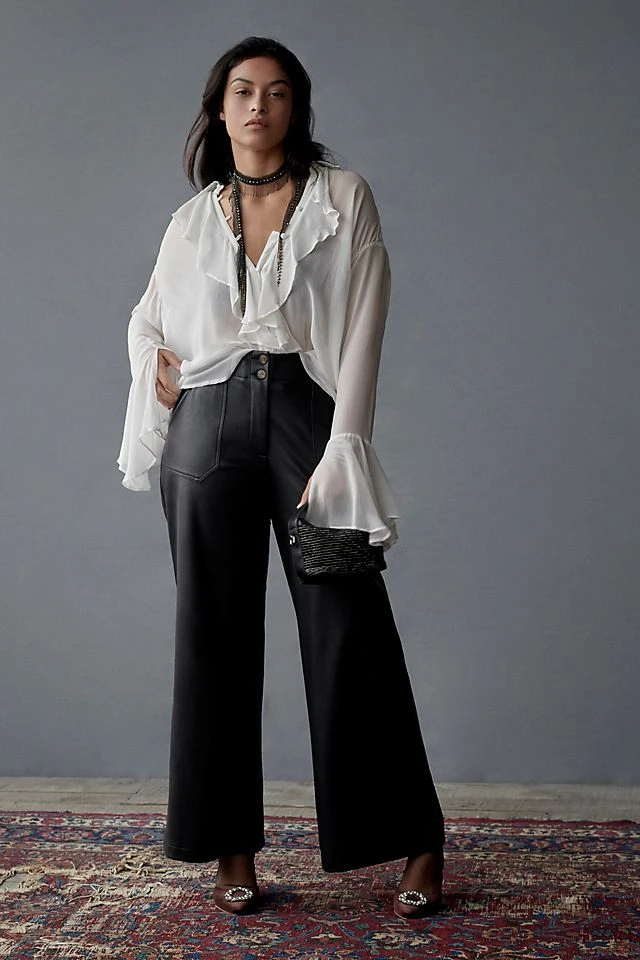 Promo ???? Maeve The Naomi Faux Leather Pants BLACK MOTIF ???? - Image 6