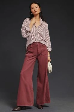 Wholesale ???? Pilcro The Jane High-Rise Wide-Leg Pants DARK PURPLE ????