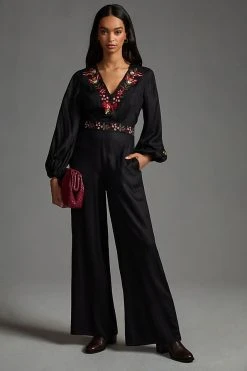 Hot Sale ???? Farm Rio Embroidered Jumpsuit BLACK ⭐