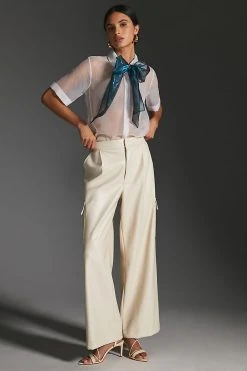 Brand new ✨ Bagatelle Avec Les Filles Faux Leather Wide-Leg Pants IVORY ⭐