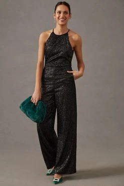 Brand new ???? Maeve Sequin Disco Jumpsuit BLACK ????