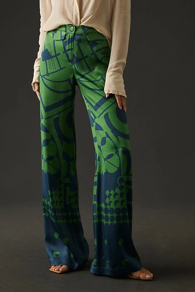 Buy ???? Corey Lynn Calter Wide-Leg Printed Pants BLUE MOTIF ???? - Image 2