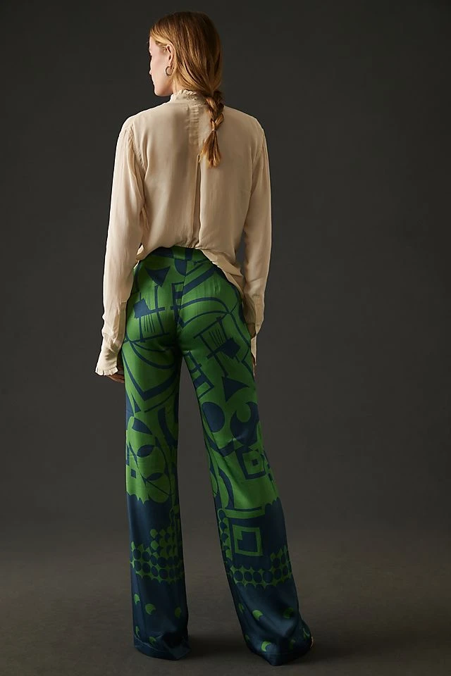 Buy ???? Corey Lynn Calter Wide-Leg Printed Pants BLUE MOTIF ???? - Image 5