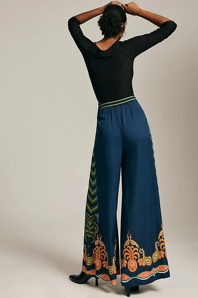 Outlet ???? Farm Rio High-Rise Wide-Leg Pants BLUE MOTIF ???? - Image 3