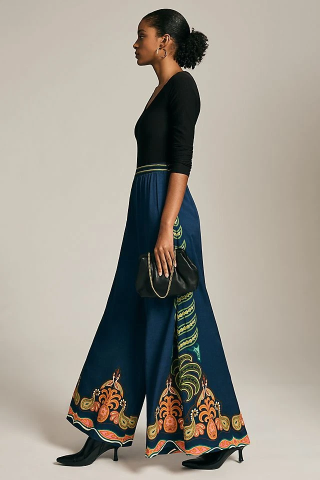 Outlet ???? Farm Rio High-Rise Wide-Leg Pants BLUE MOTIF ???? - Image 5