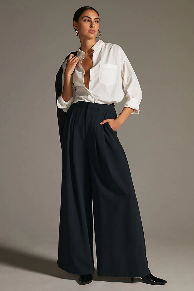 Discount ???? Maeve The Avery Pleated Wide-Leg Trousers BLACK ???? - Image 3