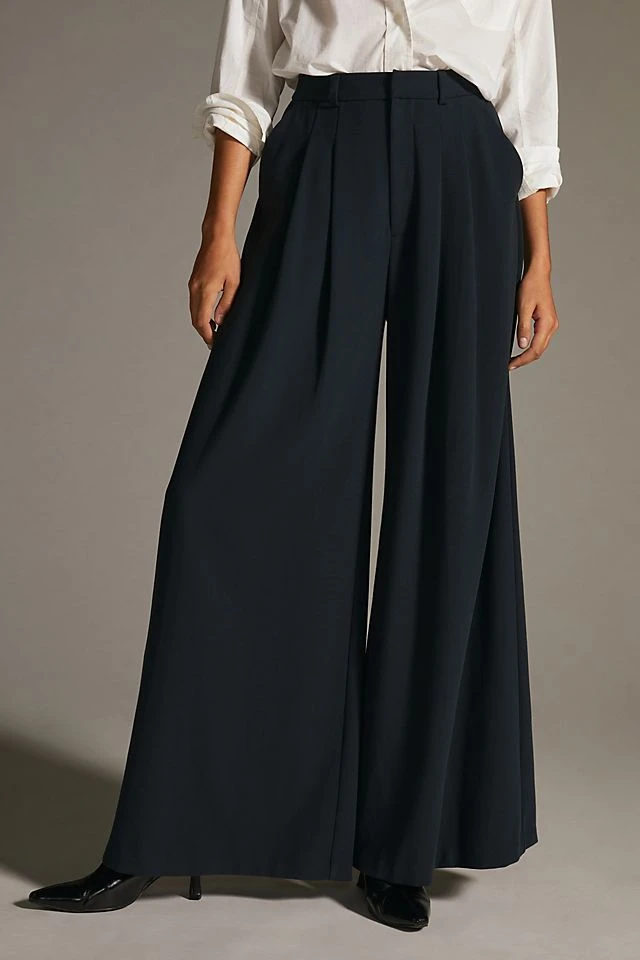 Discount ???? Maeve The Avery Pleated Wide-Leg Trousers BLACK ???? - Image 4