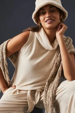Cheap ???? Daily Practice By Anthropologie Cowl-Neck Top LIGHT SAND ⌛