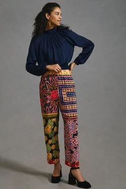Buy ???? Farm Rio Patchwork Tapestry Pants YELLOW MOTIF ????