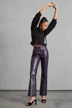 New ???? AGOLDE Recycled Leather Pants DARK PURPLE ????