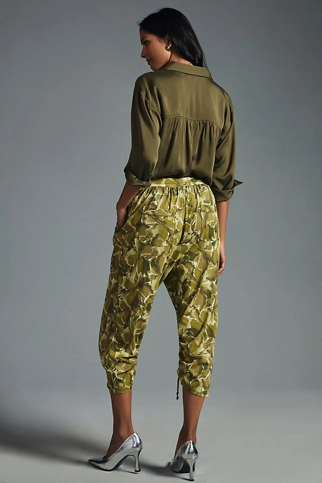 New ???? Daily Practice By Anthropologie Arid Crop Pants GREEN MOTIF ???? - Image 3