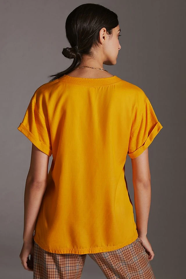 Buy ???? Daily Practice By Anthropologie The Ossa V-Neck Top DARK YELLOW β - Image 3
