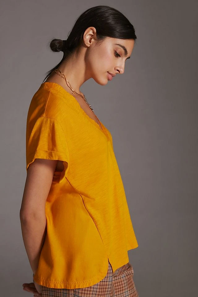 Buy ???? Daily Practice By Anthropologie The Ossa V-Neck Top DARK YELLOW β - Image 4