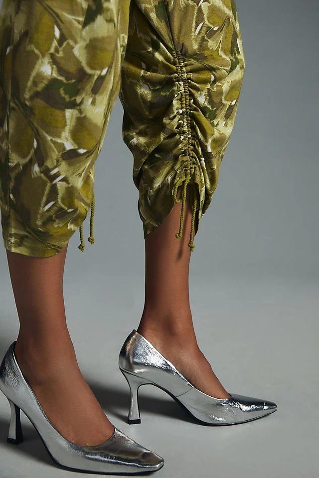 New ???? Daily Practice By Anthropologie Arid Crop Pants GREEN MOTIF ???? - Image 5