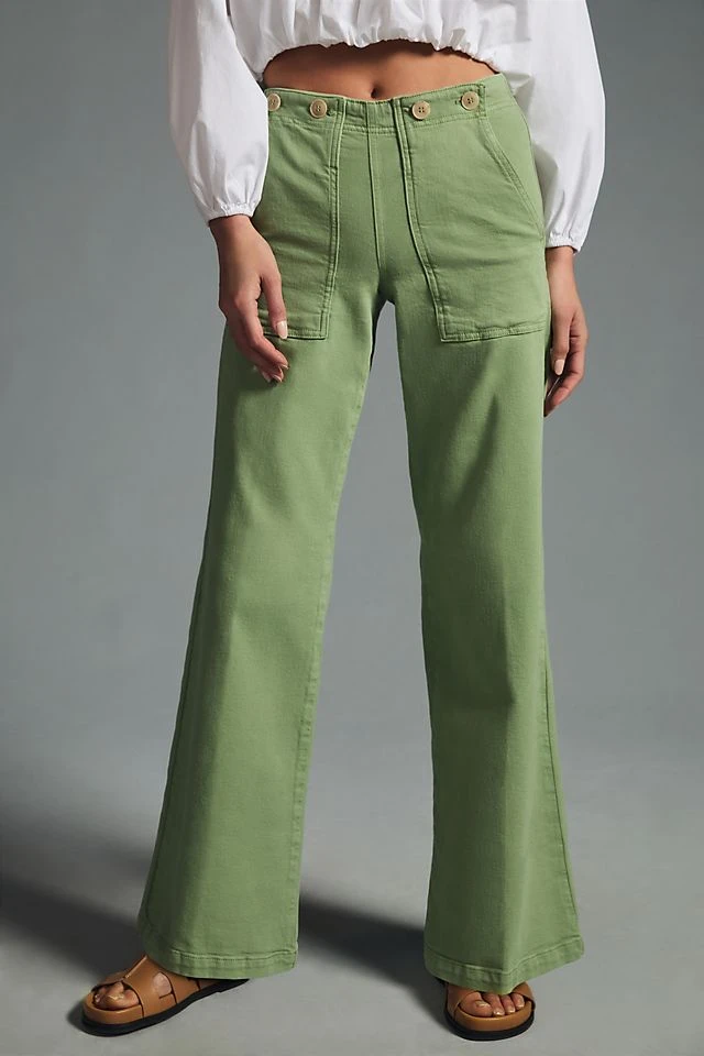 Buy β Pilcro The Kit High-Rise Wide-Leg Utility Trousers BRIGHT PISTACHIO β¨ - Image 2