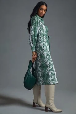 Budget ???? Kachel Printed Maxi ???? Dress GREEN MOTIF ❤️