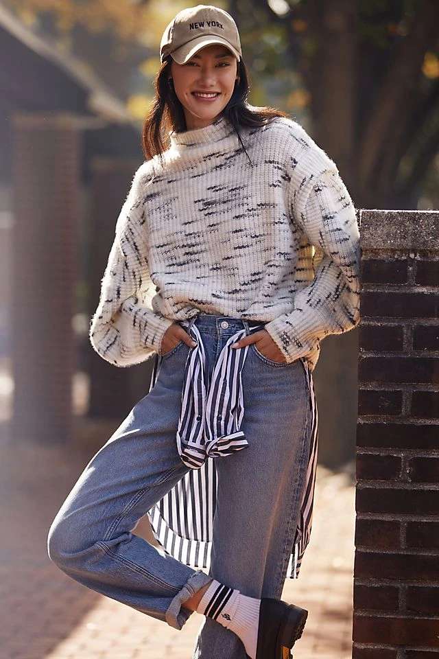 Hot Sale ❤️ Varley Belgrave Knit Sweater BLACK & WHITE ????