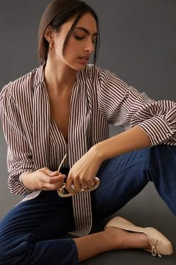 Budget ???? Maeve Tie-Neck Blouse RED MOTIF ⭐