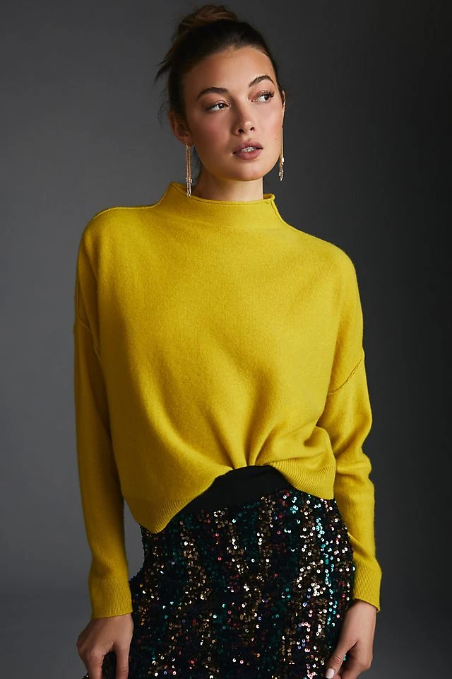 Best reviews of ???? Pilcro The Alani Cashmere Mock-Neck Sweater MULTI FLORAL ????