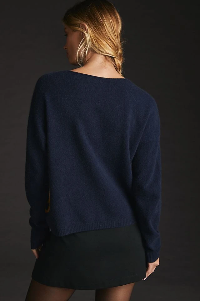 Top 10 ???? Maeve Cashmere Intarsia Sweater NAVY ???? - Image 3