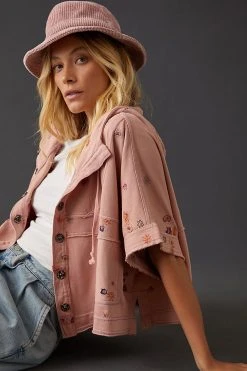 Top 10 ✔️ Daily Practice By Anthropologie The Menorca Hoodie CORAL ????