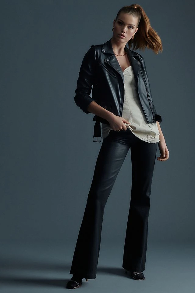 Outlet ???? Paige Genevieve ???? Coated Flare ???? Jeans BLACK ⭐