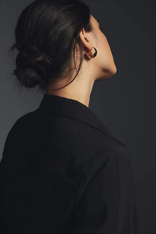 Best reviews of ✔️ Maeve Button-Front Poplin ???? Dress BLACK ???? - Image 3