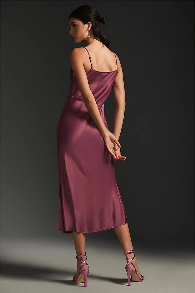 Budget ???? By Anthropologie Elyse Bias Slip ???? Dress PLUM ✨ - Image 2