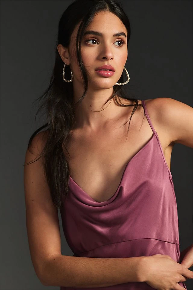 Budget ???? By Anthropologie Elyse Bias Slip ???? Dress PLUM ✨ - Image 3