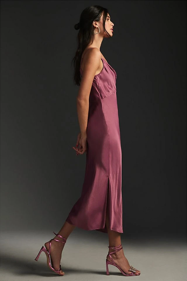 Budget ???? By Anthropologie Elyse Bias Slip ???? Dress PLUM ✨ - Image 4