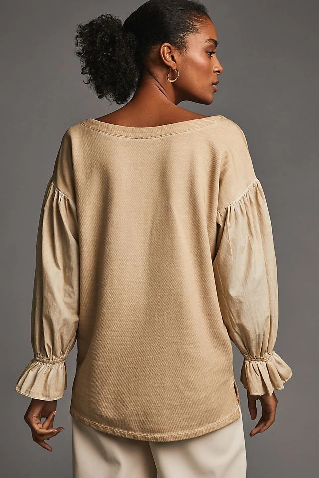 Coupon ???? Pilcro Mixed-Media Pullover BEIGE ✨ - Image 2