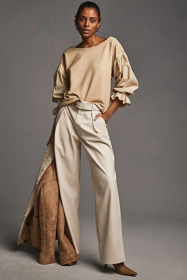 Coupon ???? Pilcro Mixed-Media Pullover BEIGE ✨ - Image 4