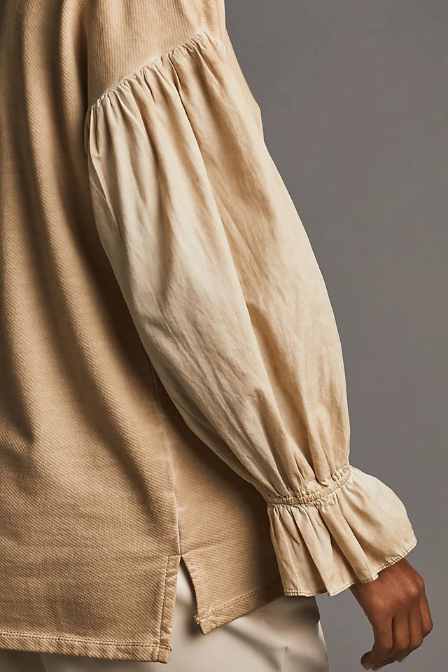 Coupon ???? Pilcro Mixed-Media Pullover BEIGE ✨ - Image 5