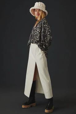 Budget ???? Pilcro Printed Batwing Blouse BLUE MOTIF ????