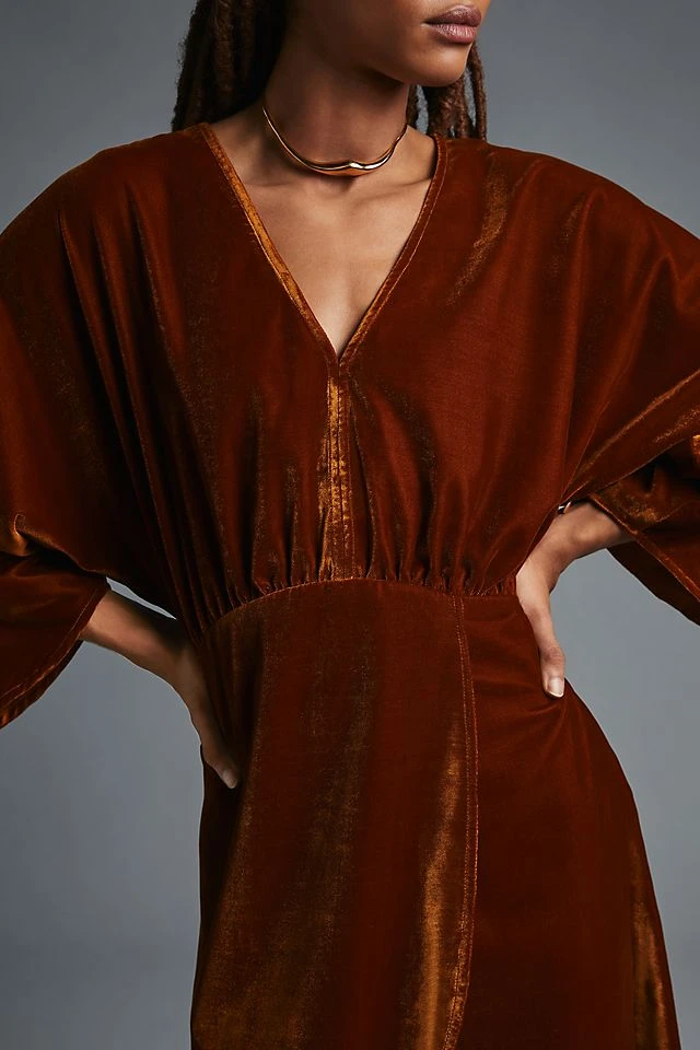 Deals ???? Let Me Be Asymmetrical Velvet ???? Dress GOLD ???? - Image 2