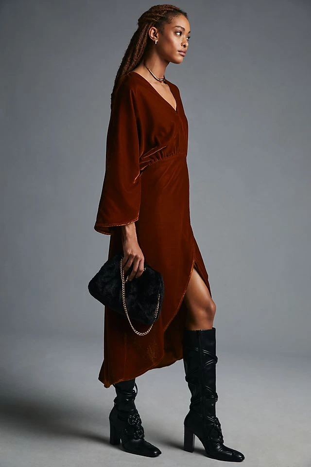 Deals ???? Let Me Be Asymmetrical Velvet ???? Dress GOLD ???? - Image 4