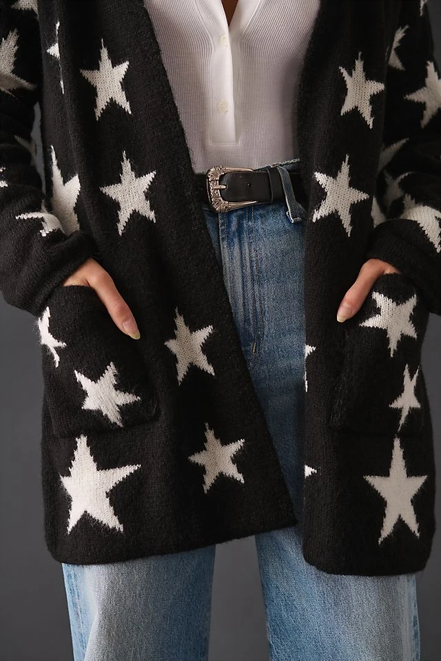 Best Sale ???? Maeve Printed Cardigan Sweater BLACK & WHITE ???? - Image 3