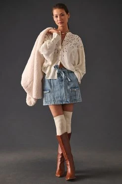 Best Sale ???? Pilcro Structured Eyelet Blouse WHITE ????