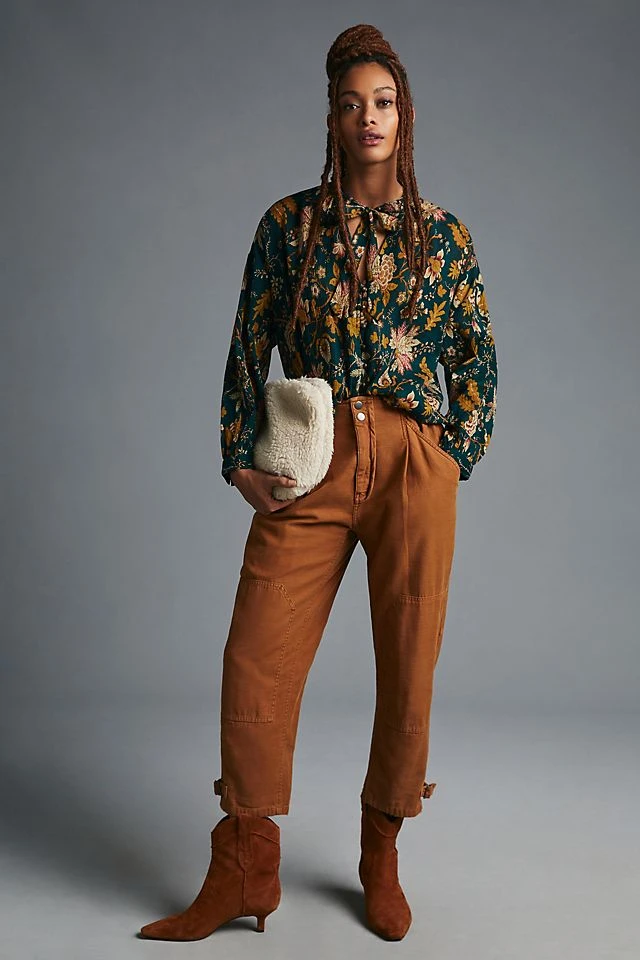 Coupon ???? Pilcro Tie-Neck Blouse DARK TURQUOISE ???? - Image 3