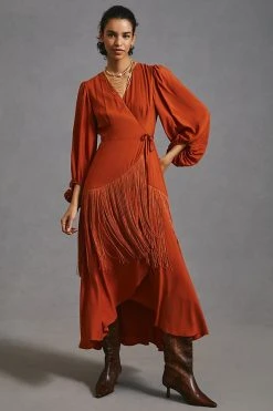 Flash Sale ⭐ Hutch Fringe Wrap ???? Dress CEDAR ????